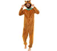 Scooby-Doo! Pigiama Intero Uomo | Onesie | Pigiami Interi Adulti Marrone Small