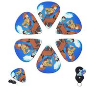Scooby DOO, plettri per chitarra, 6 pezzi, 3 diversi spessori, personalizzati, con scatola portaoggetti, accessori per chitarra sottili (0,46 mm, 0,71 mm, 0,96 mm)