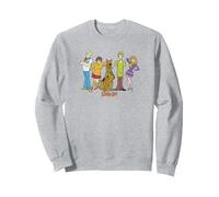 Scooby-Doo Scooby Gang Felpa, Unisex per Adulti, Grigio Melange, XL