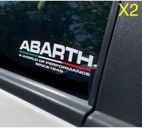 SCOOBY MAD Abarth World of Performance - Adesivi per finestrini e per portiere per Fiat 500, bandiera italiana, 2 pezzi