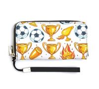 Scooer Football on Fire Portafoglio in pelle alla moda borsa lunga con cinturino da polso per uomo donna, Stile:, 20.0*10.5cm