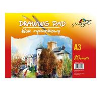 S'cool Blocco da Disegno | Ideale per Dipingere e Disegnare | per la Casa e la Scuola | Formato A3, 20 Fogli, 90 g/m² | Colore: Bianco