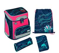 Scooli EasyFit Glow DIN - Zaino scolastico Set 5tlg. (Dotty Dolphin)