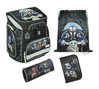 Scooli EasyFit Star Wars - Set di zaini per la scuola, 5 pezzi, Nero, Sottile, Cartella leggera