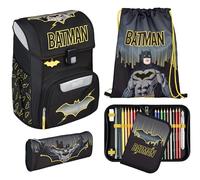 Scooli - EasyStart set di zaino scolastico - zaino scolastico ergonomico per la scuola primaria - set composto da più pezzi - Batman