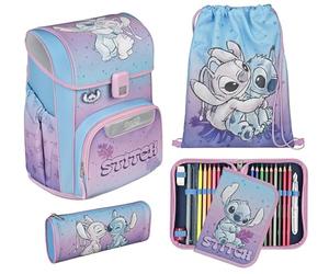 Scooli - EasyStart set di zaino scolastico - zaino scolastico ergonomico per la scuola primaria - set composto da più pezzi - Stitch