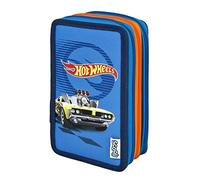 Scooli - Tripledecker Hot Wheels School Pencil Case - Large Pencil Case with Hig