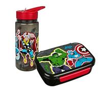 Scooli - Set Avengers per Bambini: Porta merenda + Borraccia, Perfetto per Scuola/Asilo, da 4 Anni, plastica Leggera e sicura