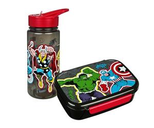 Scooli - Set Avengers per Bambini: Porta merenda + Borraccia, Perfetto per Scuola/Asilo, da 4 Anni, plastica Leggera e sicura