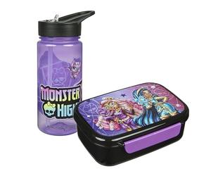 Scooli - Set di stoviglie per Bambini Monster High - Set Composto da Cestino per Il Pranzo e Borraccia - Ideale per la Scuola o l'asilo - da 4 Anni - in plastica - Senza BPA