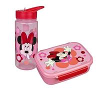 Scooli - Set Minnie Mouse per Bambini: Porta merenda + Borraccia, Perfetto per Scuola/Asilo, da 4 Anni, plastica Leggera e sicura