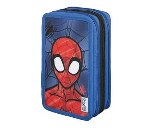 Scooli - Tripledecker Spider Man - Estuche escolar con bolígrafos y accesorios de Ideal para la escuela, El Tiempo Libre y para llevar - a partir de 6 Años