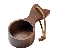 Scoop da caffè ergonomico: cucchiaio in legno compatto, strumento di misurazione del tè | Cinturino resistente per comodità, per chicchi di caffè tè macinato e latte in polvere, utile per la