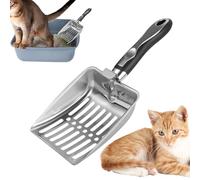 Scoop de litière de chat - Metal Sifter avec pelle profonde | Pelle à litière pour animaux de compagnie en acier inoxydable | Scoop de chat durable pour la litière agglomérante | | Scoop de litière de