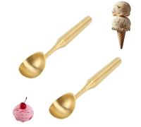 Scoop di gelato 8 pollici da 8 pollici, 2 pezzi in acciaio inossidabile cucchiaio per gelato in metallo cucchiaio con impugnatura ergonomica per ballor di melone di frutta gelato (Gold)