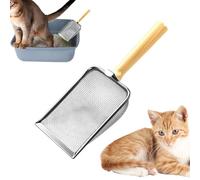 Scooper a lettiera - Scooper per lettiera - Scheda di acciaio inossidabile per setacciatura della cacca comoda per impugnatura per gabbia per animali domestici multi -gabbia