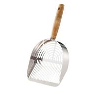 Scooper de caca de chat - Scoop de litière en acier inoxydable premium | Outil de tamis à poignée longue avec une poignée non glissante - Retour des déchets de chats à la rouille pour le contrôle des