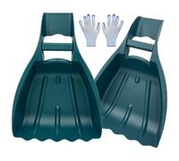 Scoopti a foglia, 1 paio di scoop a foglia rastrelli mano con guanti, collezionista di plastica da 20x13x4 pollici con manico non slip, grabber risparmio di manodopera per erba da giardino, ramos