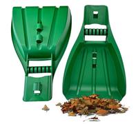 Scoopti a foglia, scoiali fogliari Rakes a mano 2 pcs da 20x13x3 pollici collezionista con manico manodopera e cassaforte per la pulizia del giardino e del cortile