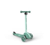 Scoot & Ride Highwaykick 3S Monopattino per bambini a partire dai 3 anni in su, regolabile in altezza, 2 volte, sterzo a LED, pieghevole, per bambini, 96-130 cm (foresta)