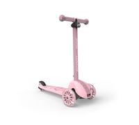 Scoot & Ride Highwaykick 3S Monopattino per bambini a partire dai 3 anni in su, regolabile in altezza, 2 volte, sterzo a LED, pieghevole, per bambini, 96-130 cm (rosa)