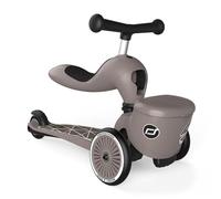 Scoot & Ride Unisex - Babies Highwaykick 1 Lifestyle Kickboard with Seat and Container (Brown Lines)
