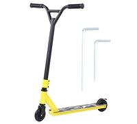 Scooter acrobatico portatile giallo per adulti, scooter a 2 ruote professionale con ruote in PU e pedale scorrevole per gli spostamenti in città, la scuola, l’ufficio o le avventur