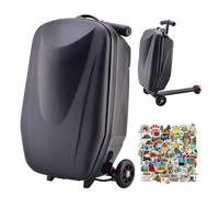 Scooter Bagaglio a mano Valigia rigida da viaggio Scooter, pieghevole e staccabile Valigia portatile per adulti/bambini, bagaglio leggero multifunzionale con ruote per aeroporti e pendolari(Black)
