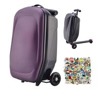 Scooter Bagaglio a mano Valigia rigida da viaggio Scooter, pieghevole e staccabile Valigia portatile per adulti/bambini, bagaglio leggero multifunzionale con ruote per aeroporti e pendolari(Purple1)