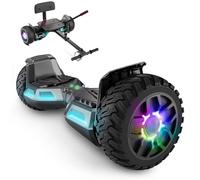 Scooter con seduta, 8,5" Hoverboard Go Kart Combo con luci LED colorate e Bluetooth, per bambini ragazzi ragazze adulti di tutte le età