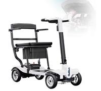 Scooter Da Viaggio, Scooter Per Mobilità Sportiva, Design Comodo E Pieghevole,Con Autonomia Di 20 Km E Faro A LED, Ideale Per Anziani E Disabili White,20A