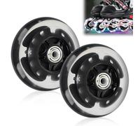 Ruote Luminose LED, 2 Ruote per Scooter LED, Ruote Sostitutive per Scooter da 80 mm, Ruote Scooter Acrobatiche Ruote Luminose LED con Abec 7 Cuscinetti Sfera, per Tutti I Tipi Di Scooter (Black-100mm)