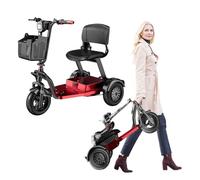 Scooter Elettrici A Tre Ruote, Scooter Per Anziani, Scooter Da Viaggio, Scooter Stabili Con Pneumatici Antiforatura Per Adulti E Anziani Red,25A