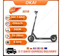 Scooter elettrici pieghevoli leggeri OKAI ES10, motore 300W 36V7.8Ah, scooter elettrico con app intelligente per modalità crociera per pneumatici da 9" per adulti