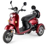 Scooter elettrico 3 ruote Disabili Anziani 25km/h 650W Retro VELECO ZT63 ROSSO