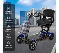 Scooter elettrico a 4 ruote doppio motore 500W 36V batteria al litio leggero pieghevole scooter per mobilità carrello da golf 50 km a lungo raggio