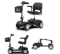 Scooter elettrico a 4 ruote per anziani e adulti, capacità 120 kg, scooter elettrico pieghevole portatile per anziani,Blue