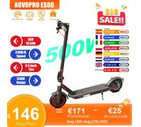 Scooter elettrico AOVOPRO ES80 500W per adulti 35KM a lungo raggio 31KM/H Scooter elettrico pieghevole ad alta velocità Scooter intelligente da 8,5 pollici AOVOPRO ES80 10.5AH