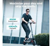 Scooter elettrico da 800 W 45 km/h 15 Ah Scooter pieghevoli Pneumatico da 10 pollici Gamma massima 60 km Monopattino elettrico con app black