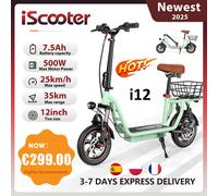 Scooter elettrico iScooter con sedile e cestino, eScooter pieghevole da 500 W, 36 V 7,5 Ah, portata massima di 35 km, monopattino per mobilità per adulti i12