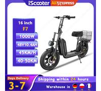Scooter elettrico IScooter F7, motore da 1000 W Batteria 48 V 10,4 Ah, funzione di sblocco/navigazione APP, con sedile e cestino per il trasporto E-Scooter