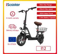 Scooter elettrico iScooter i12 con cestino 500W 7.5Ah Monopattino elettrico Pneumatico da 12 pollici Portata 35 km 25 km/h eScooter i12