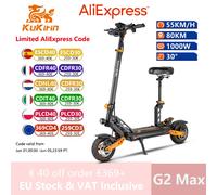 Scooter elettrico originale KuKirin G2 MAX 48V 20Ah Batteria 1000W Motore 55KM/H Velocità massima 80KM Gamma massima 10*2.75 Pneumatici Kickscooter KuKirin G2 MAX