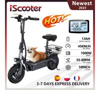 IScooter F3 Scooter elettrico 48v 1000W 45 km/h portata massima 10 pollici Shopping Scooter adulto leggero con sedile e cestino portaoggetti