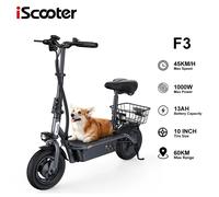 Scooter elettrico per adulti pieghevole iScooter F3 con sedile E-Scooter 45KM / H Monopattino elettrico 1000W Skateboard Kickboard