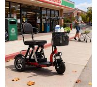 Scooter Elettrico per Anziani, per Mobilità da Viaggio A 3 Ruote, con Caricatore E Cestino Sedie A Rotelle Sedile Comodo, Ideale per Anziani e disabili,20a,8inch