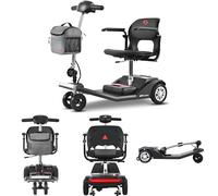 Scooter elettrico pieghevole da 10 miglia, scooter da viaggio a 4 ruote per adulti e anziani, scooter pieghevole con capacità di 265 libbre