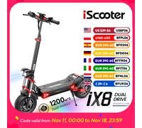 Scooter elettrico pieghevole iScooter IX8 per adulti Velocità 60 km/h 2400 W Potenza 48 V Tensione 20 Ah Batteria
