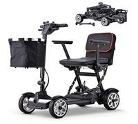 Scooter Elettrico Pieghevole Per La Mobilità,Scooter Per Anziani,Scooter Da Viaggio Portatile,Batteria Al Litio Da 20 Ah,Telaio In Lega Di Alluminio,Per Viaggi Portatili Black