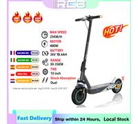 Scooter elettrico RCB, motore da 400W, 11,4 ah, pneumatici pieni da 10 '', carico massimo 120 kg, 3 impostazioni di velocità pieghevoli, doppi ammortizzatori Gray